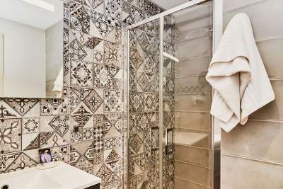 La Crémaillère · Salle de bain de l'Hôtel 3 étoiles Courseulles-sur-Mer, Calvados