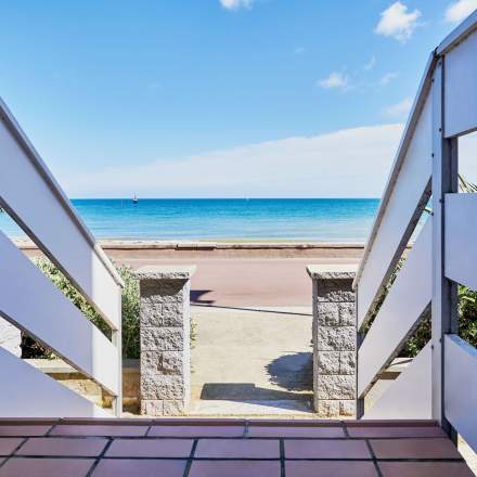 La Crémaillère · Chambre vue plage de l'Hôtel 3 étoiles Courseulles-sur-Mer, Calvados